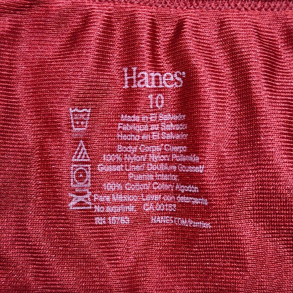 Vintage Hanes 100% Nylon Shiny Silky Brief Panty Size 10 Deep Red - Picture 3 of 6
